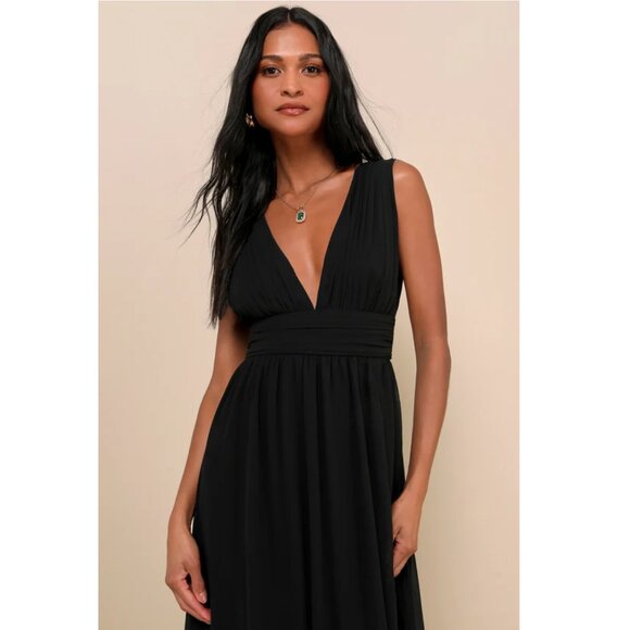 Lulus Exclusive Evening Gown Black Maxi Heavenly Hues Size XS NWT - Picture 2 of 10